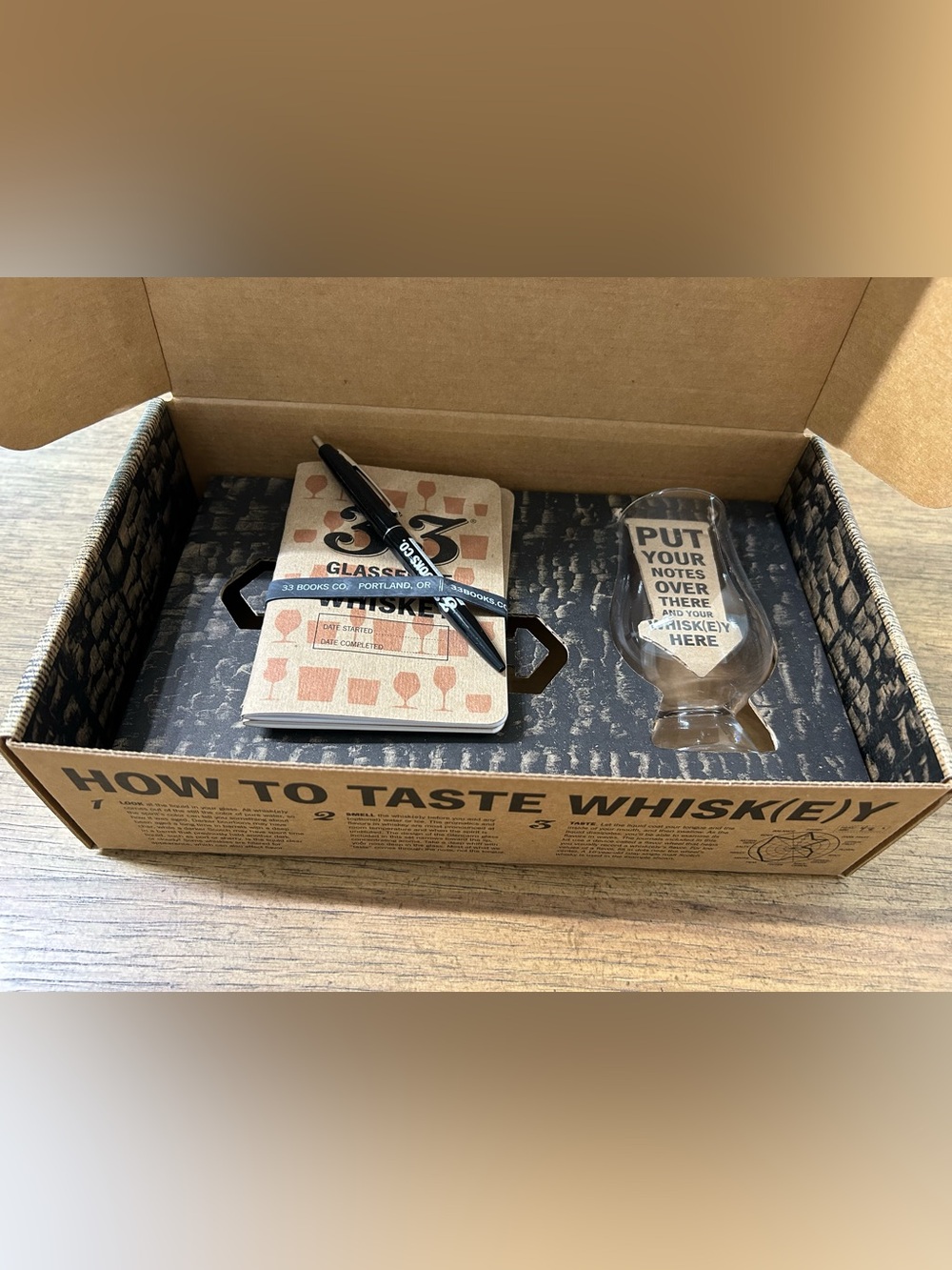 NEW Whiskey Tasting Set includes Notebook, Pen, and Glass 🥃